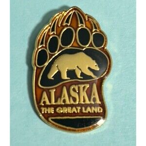 Alaska The Great Land- Grizzly Bear Paw souvenir Lapel Pin